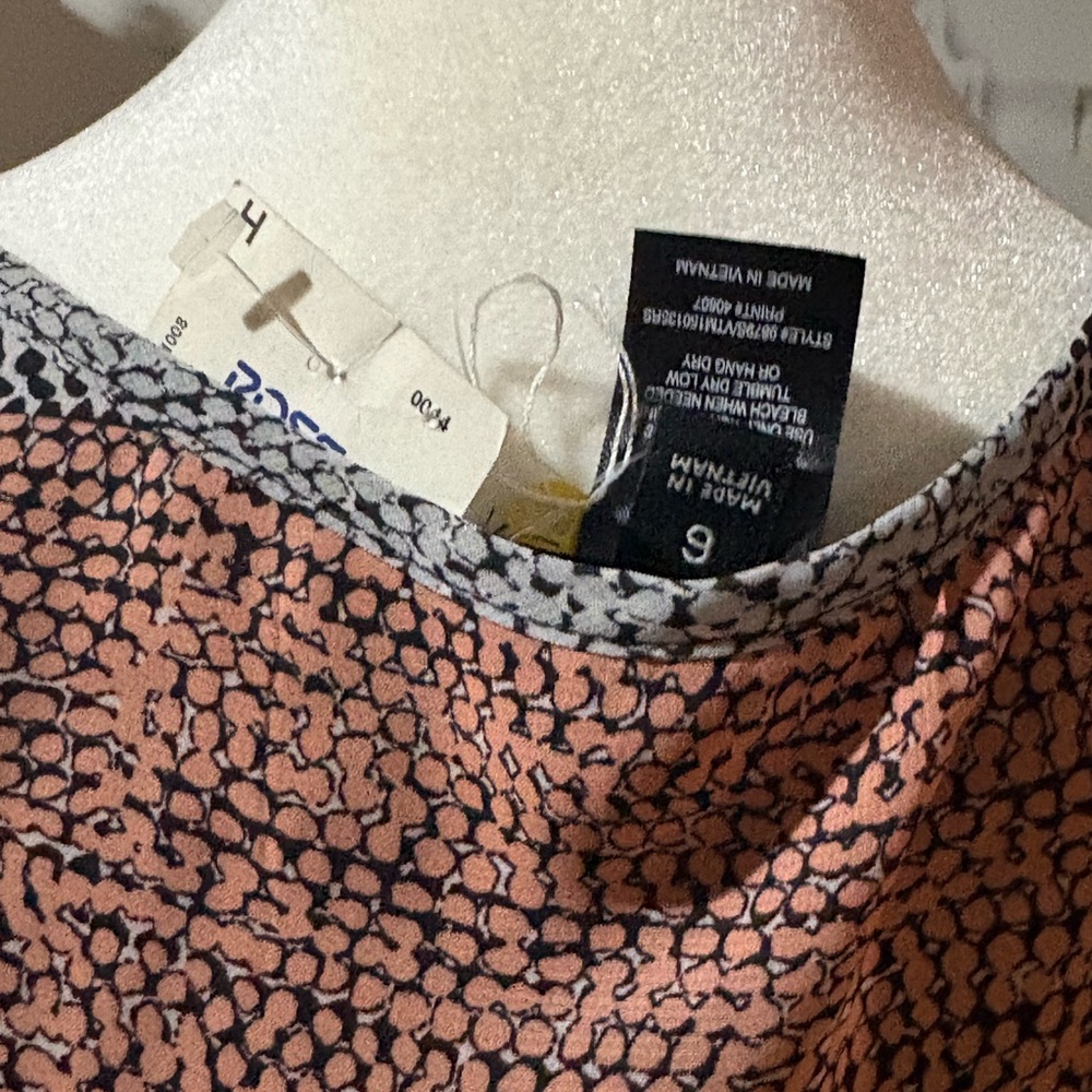 Enfocus NWT Sz 6 Multicolor sheer Striped Dress with flounced cap sleeves - Picture 2 of 6